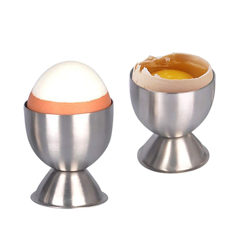 2 Pcs Stainless Steel Egg Cups - Egg Holders & Tray for Soft Boiled Eggs - Durable Kitchen Tool for Breakfast, Brunch & Dining Decor