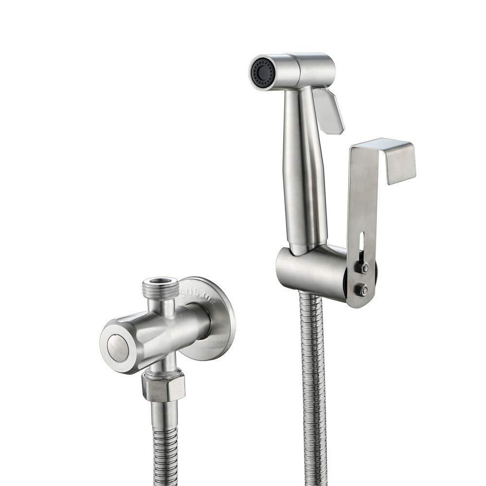 LIXFDJ Stainless Steel Handheld Bidet Sprayer Kit - Rust-Proof Toilet Sprayer for Bathroom, Cloth Diaper Cleaning & Portable Shower Head (Model 601) | Perfect for Hygienic Cleaning, Baby Care & Travel Use