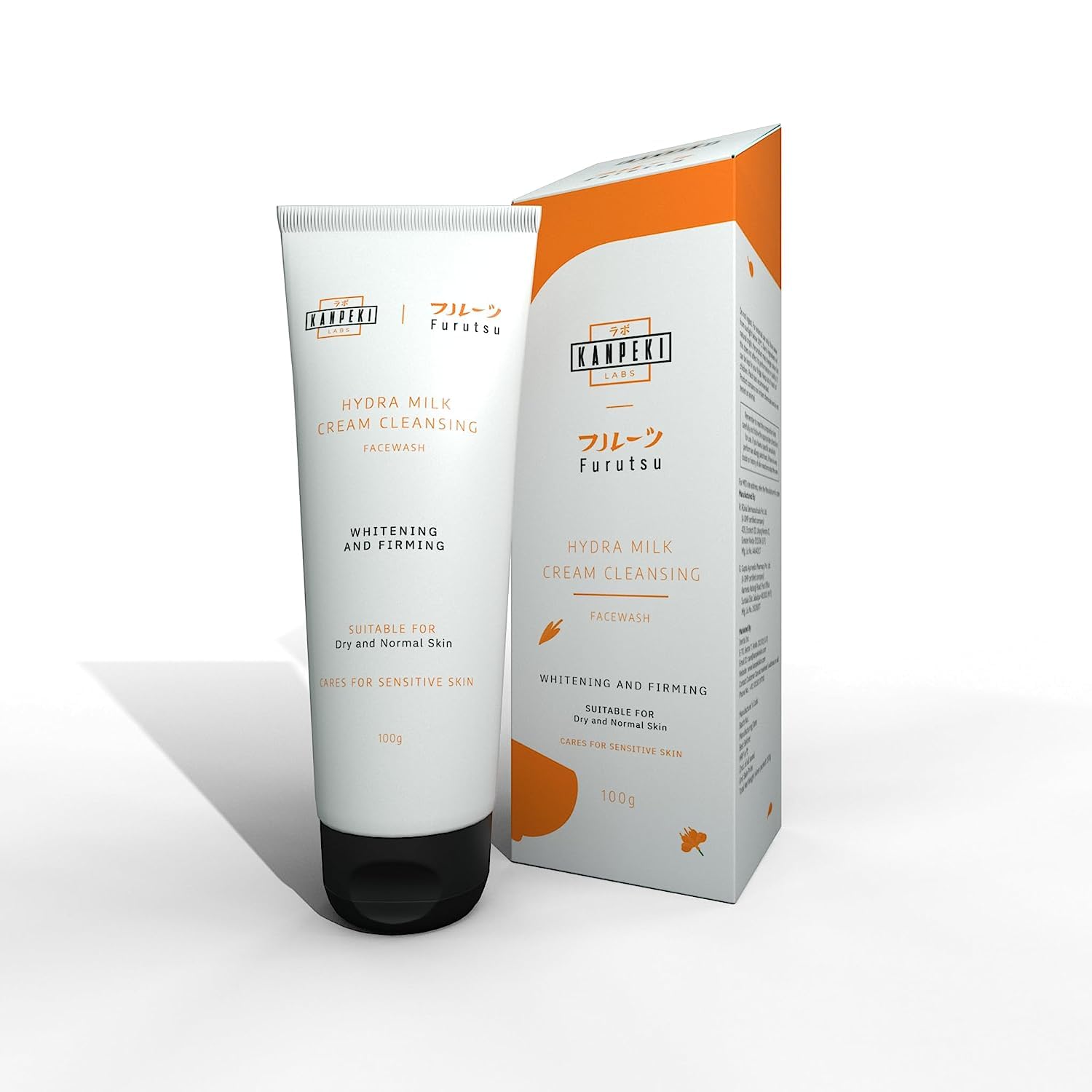 Kanpeki Labs Furutsu Hydra Milk Cleansing Face Wash - Brightening Facial Cleanser for All Skin Types | 100g | Gentle Daily Cleansing for Glowing Skin at Morning & Night