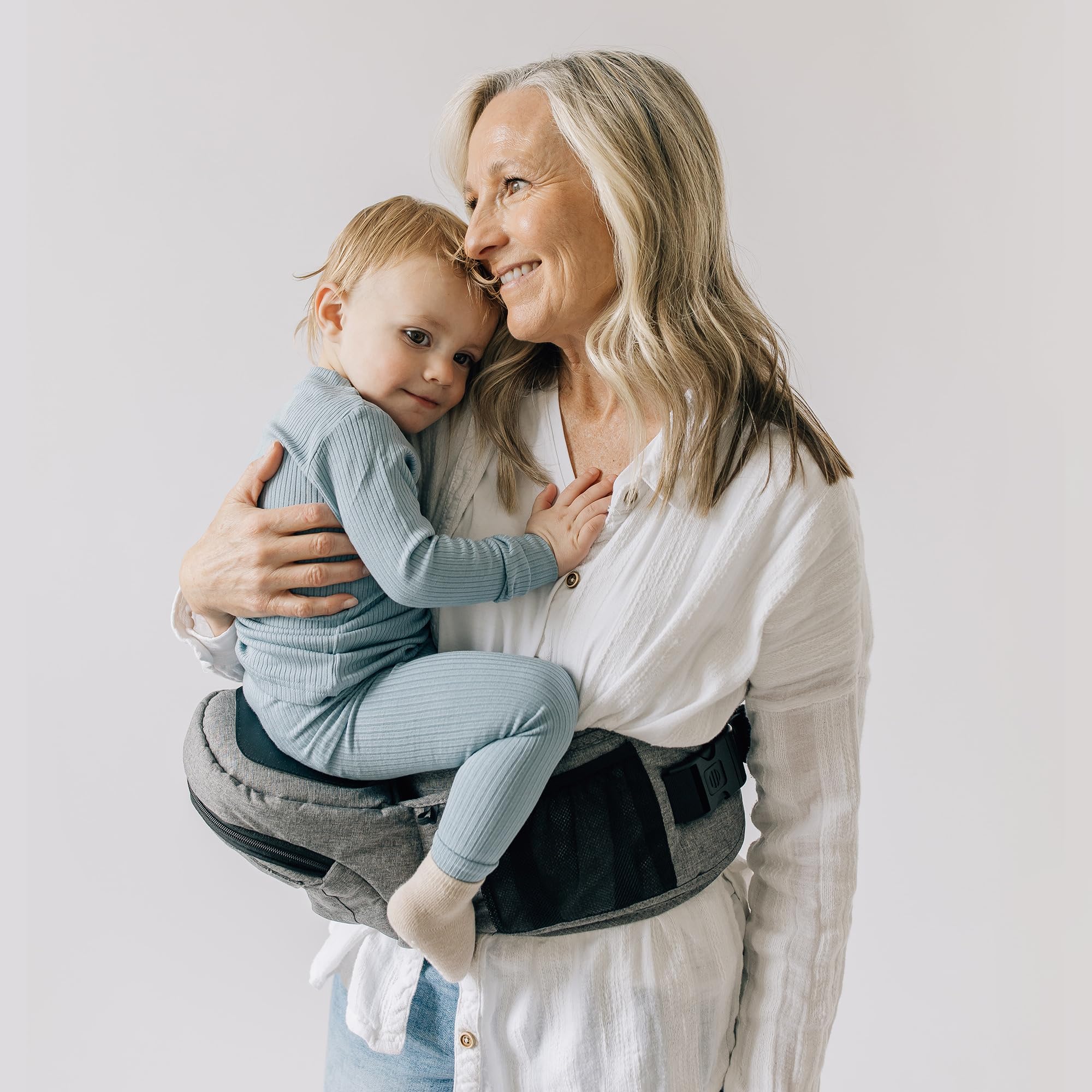 TushBaby Safety Certified Adjustable Hip Seat Carrier - Ergonomic Design for Newborns, Toddlers & Kids, Machine Washable, Ultra-Comfortable Waist Support (Grey) | Perfect for Shopping, Travel & Everyday Parenting