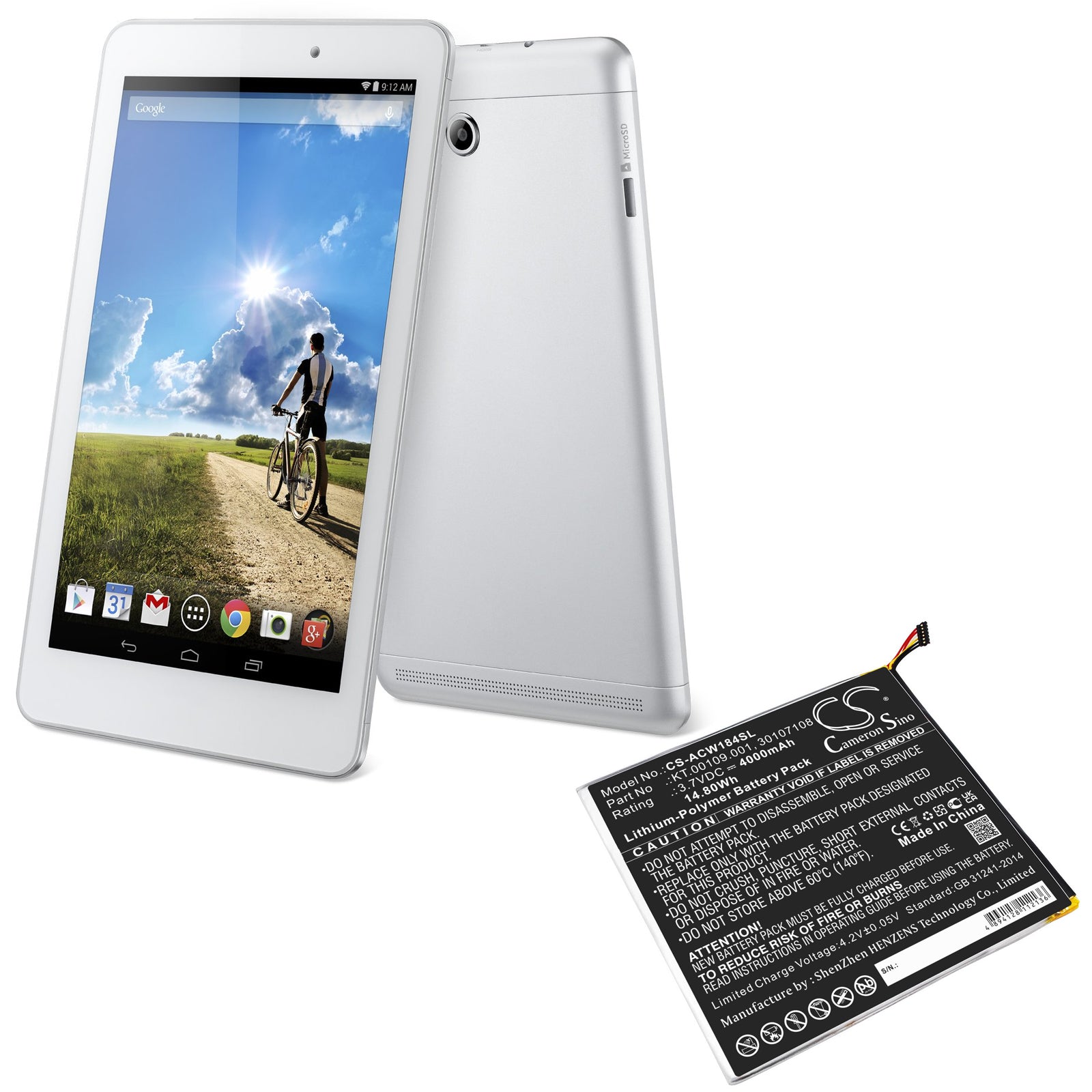 Original Acer Iconia A1-840 Tablet Replacement Battery - Compatible with A1-840 131U, 16PT, FHD 10G2, 10L2, 197CA1401 Models - Long-Lasting Power for Work, Travel & Entertainment