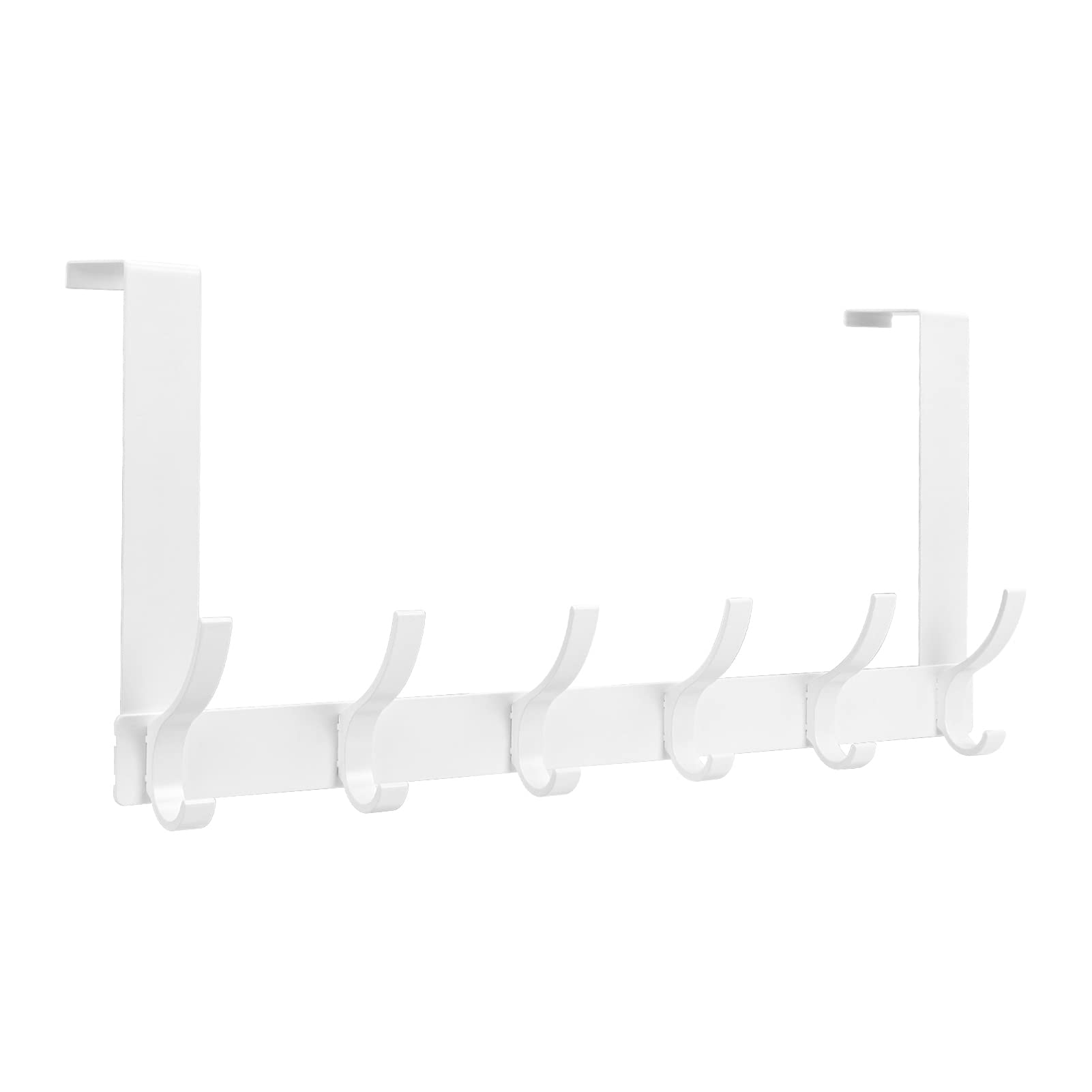 Heavy Duty Over The Door Hooks - 6 Pack Double Layer Coat Rack for Clothes, Towels, Hats, Coats & Bags - Perfect for Living Room, Bathroom, Bedroom & Kitchen Organization - Space Saving Storage Solution