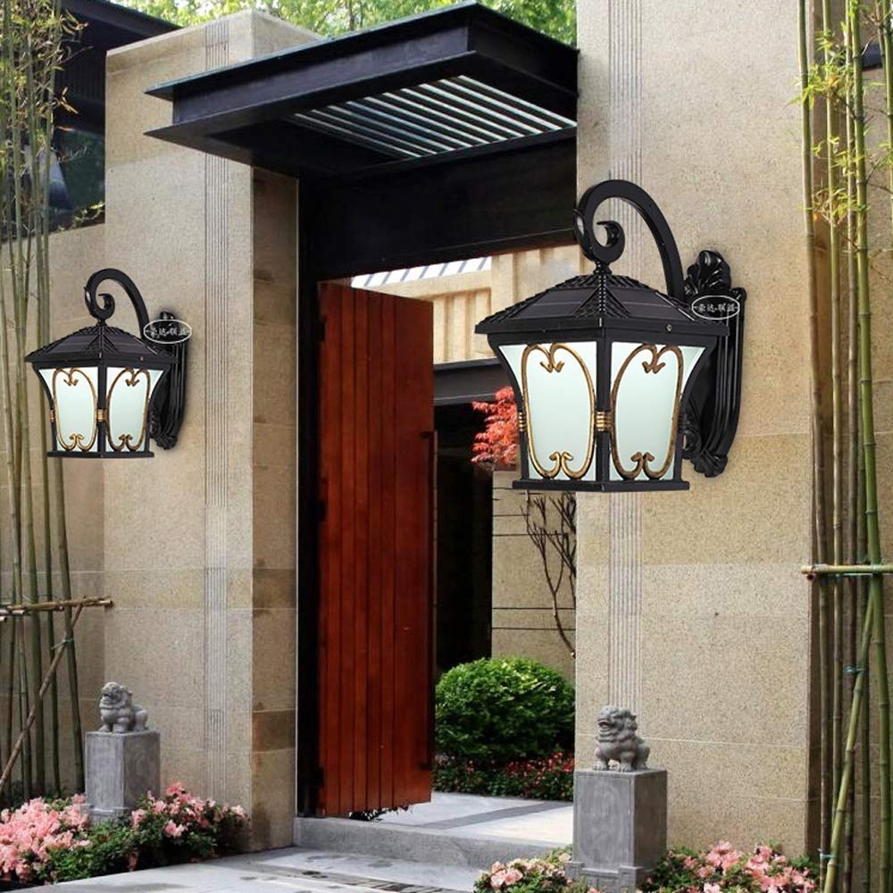Solar Powered Outdoor Wall Light - IP55 Waterproof LED Wall Lamp for Garden, Balcony, Patio & Villa - Durable Aluminum & Glass Wall Sconce Lighting Fixture - Perfect for Pathway, Porch & Nighttime Reading