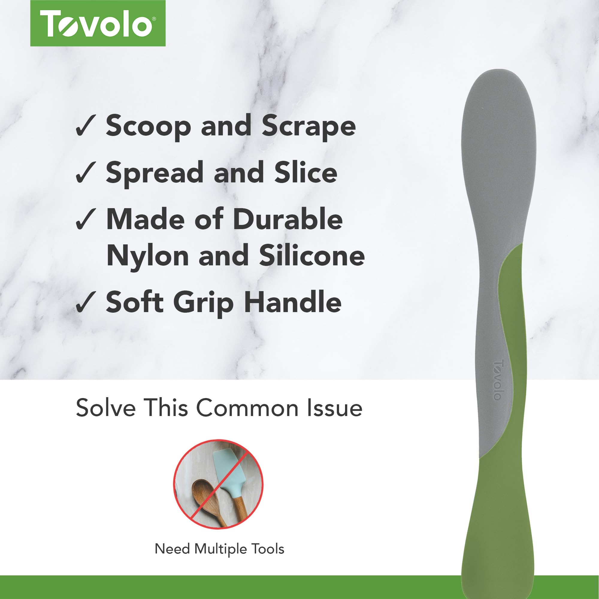 Tovolo Multi-Purpose Kitchen Tool for Scooping, Spreading, Slicing & Scraping - Perfect for Meal Prep, Baking & Cooking