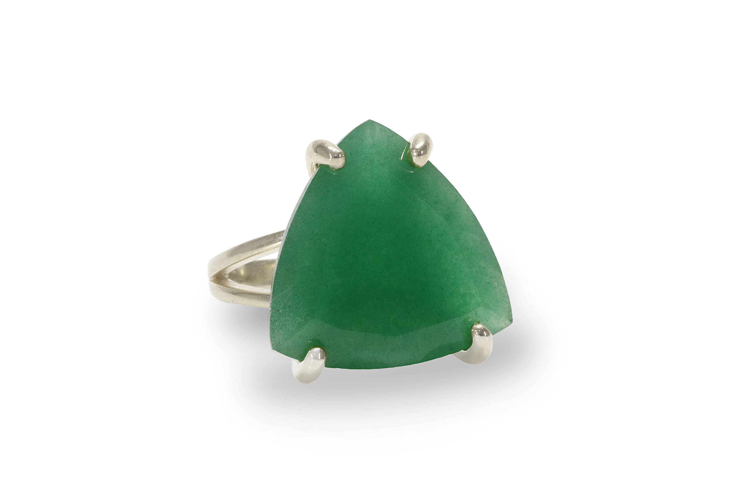 925 Silver Aventurine Ring for Women - Natural Trillion Cut Gemstone Jewelry - Handmade Fashion Ring - Perfect Birthday Gift for Her | Elegant Everyday Wear & Special Occasion Jewelry