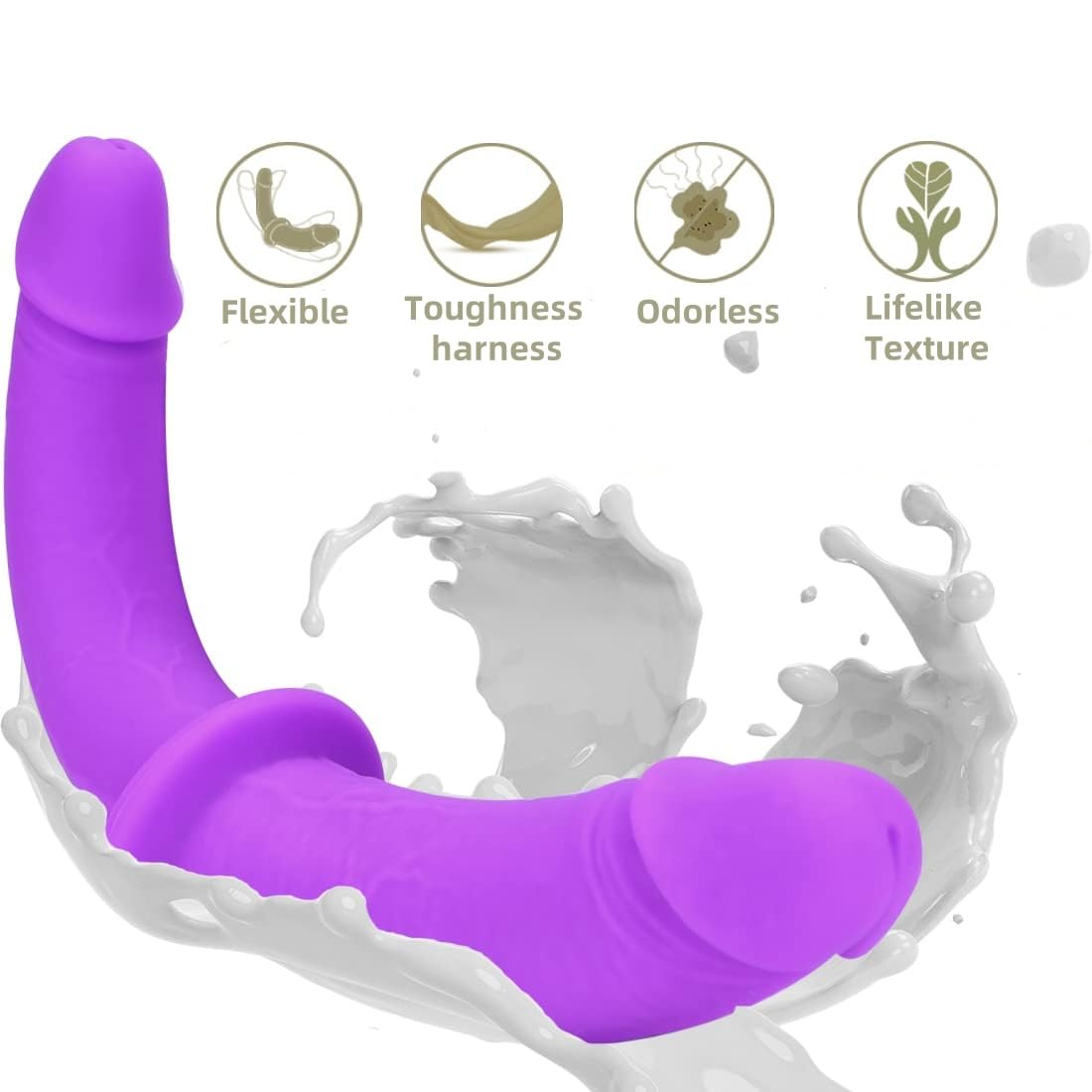 Premium Silicone Strap-On Dildo for Women - Detachable Double-Ended G-Spot & Anal Stimulator - Adult Sex Toy for Lesbian Couples & Vaginal Massage | Perfect for Couples Play & Solo Female Masturbation