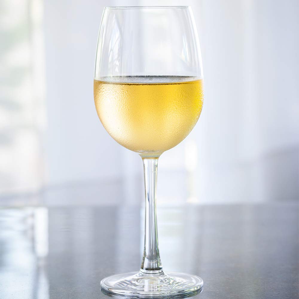 Restaurantware Voglia Nude 12oz White Wine Glasses Set of 12 - Premium Crystal Wine Glasses with Laser-Cut Rim for Chardonnay, Pinot Grigio & Sauvignon Blanc | Dishwasher Safe Fine-Blown Crystal | Perfect for Dinner Parties, Weddings & Restaurant Use