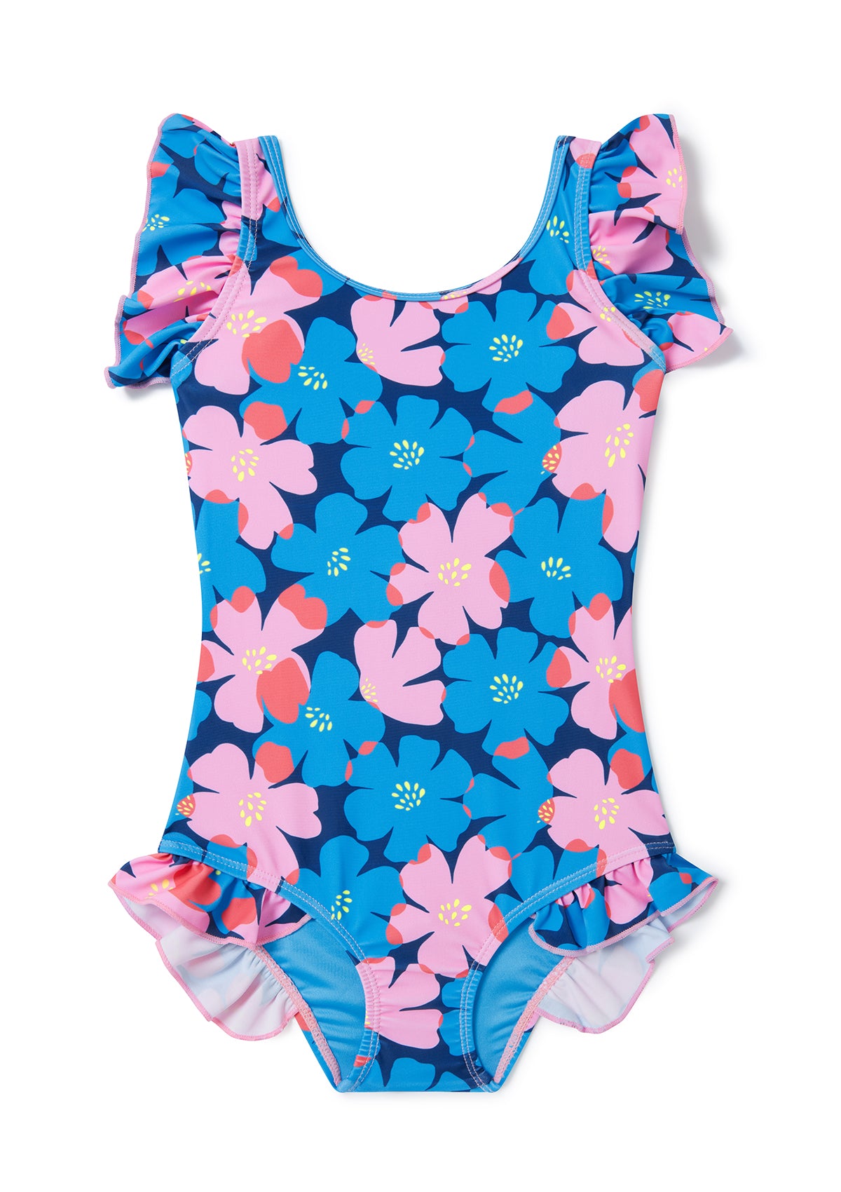 Floral Print Girls Swimsuit for Toddlers - Cute One-Piece Bathing Suit for Beach, Pool & Summer Play