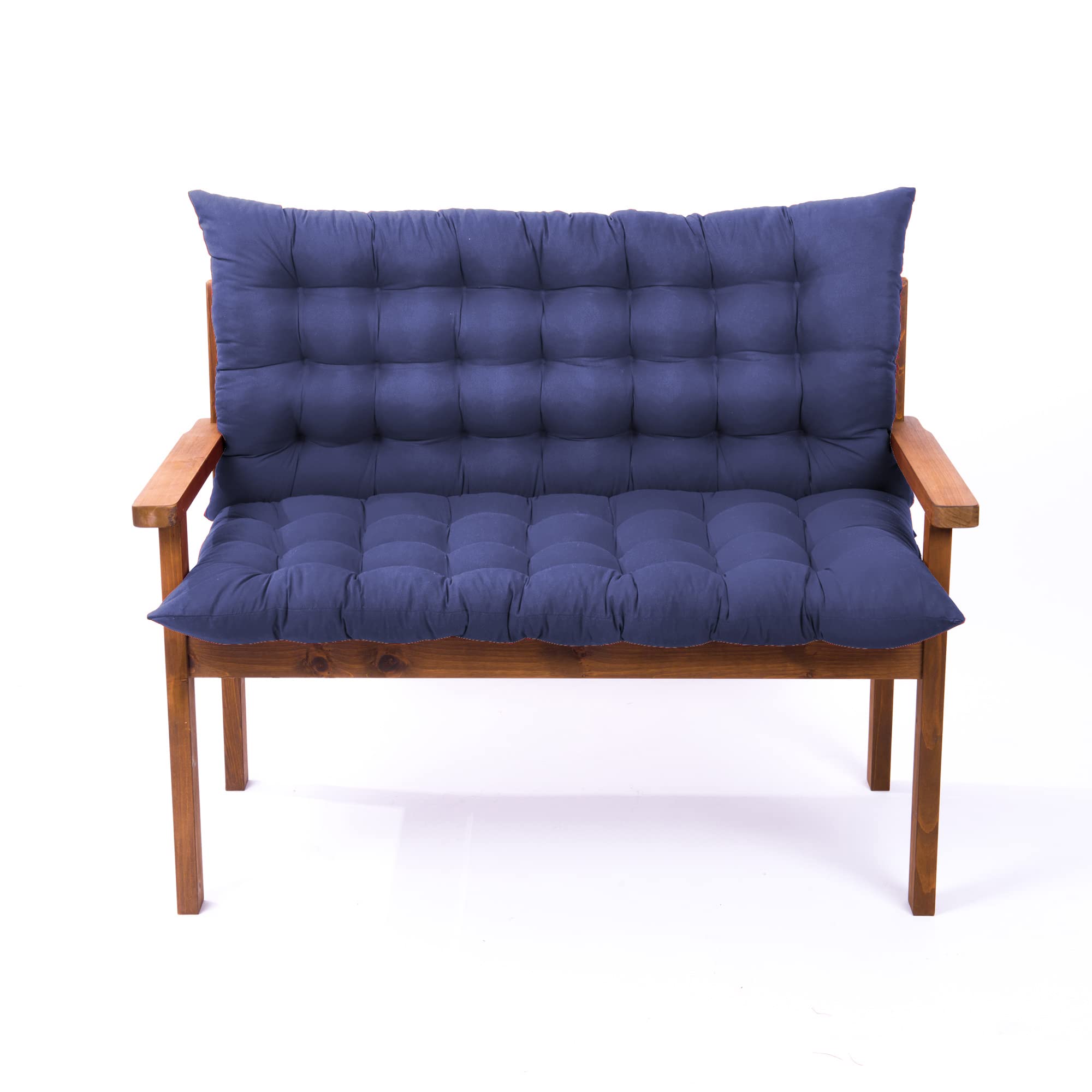 3 Inch Thick Bench Cushion with Ties - 59x40 Inch Outdoor Swing Seat Cushion with Backrest - Waterproof Replacement Cushions for Patio Furniture, Porch Swing, Garden Bench (Coffee Brown) - Perfect for Outdoor Lounging, Backyard Relaxation & Deck Decor