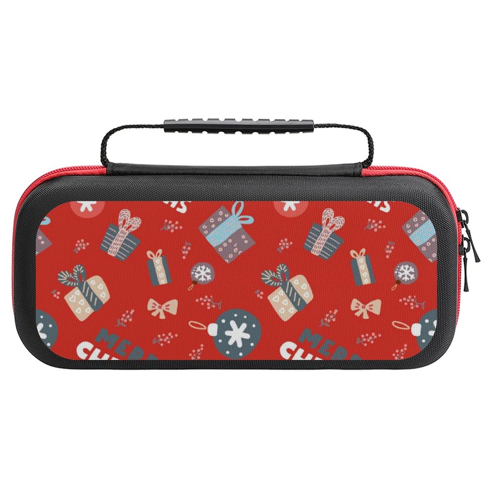 FunnyStar Merry Christmas Doodle Carrying Case for Nintendo Switch - Protective Shell Storage Handbag with Holiday Design | Perfect for Travel, Gaming Parties & Christmas Gifts