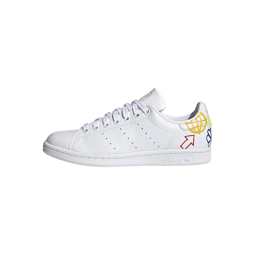 adidas Originals Women's Stan Smith Sneakers - White/Halo Ivory/White, Size 8.5 US | Classic Comfortable Tennis Shoes for Casual Wear, Work & Everyday Fashion