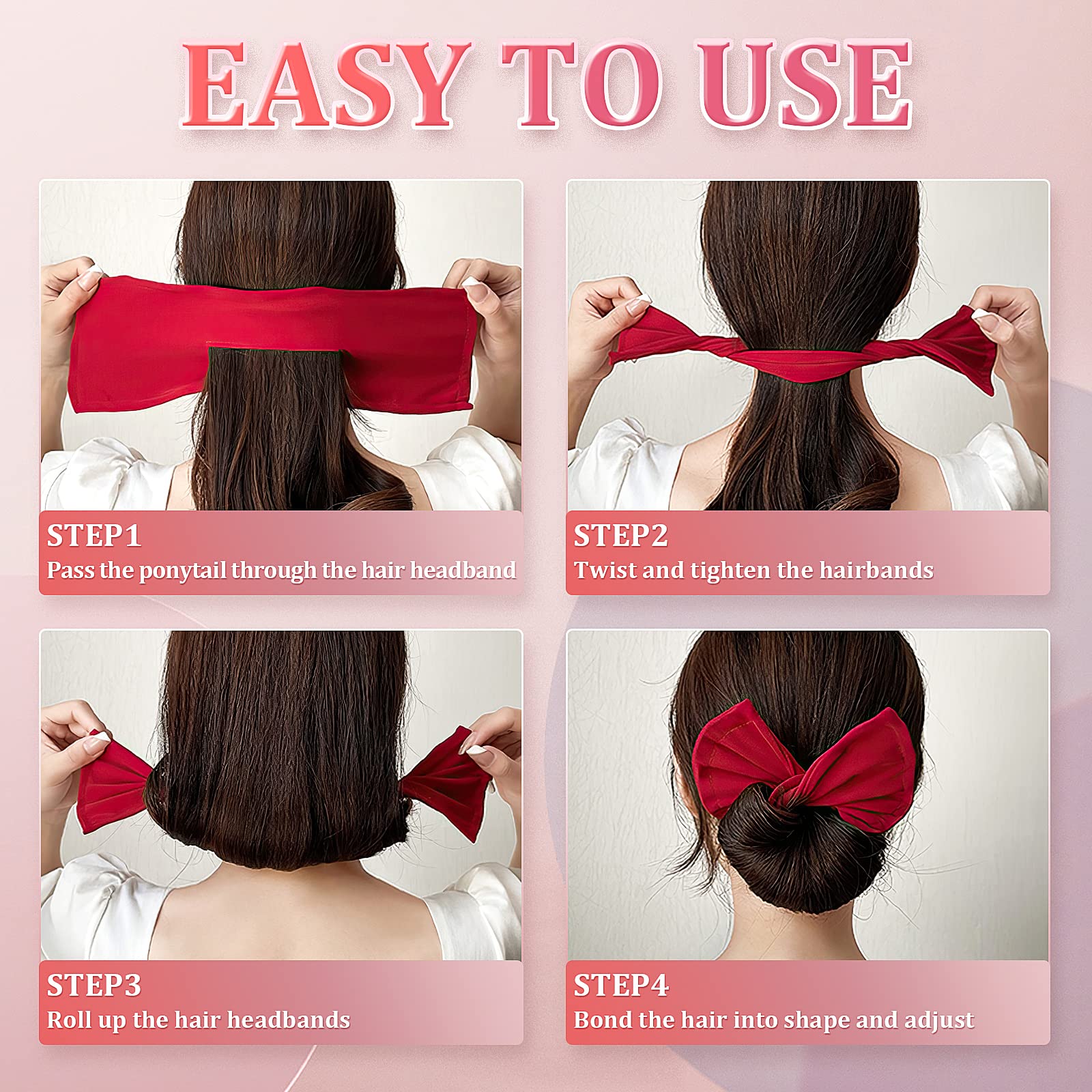 3-Piece Hair Bun Maker Set - Flexible Donut Bun, Twister & Lazy Curler Clips for Women & Girls | French Hairstyle Accessories (Black) | Perfect for Parties, Weddings & Everyday Styling