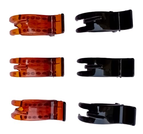 Korean Transparent Lightweight Hair Claw Clips for Women & Girls - 6 Pack (Black & Brown) | Perfect for School, Work, Gym & Everyday Hairstyling