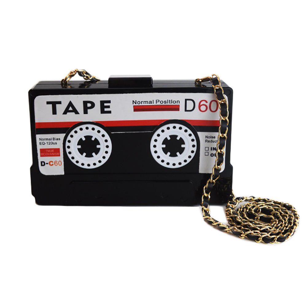 Vintage PU Leather Tape Shaped Shoulder Bag - Retro Crossbody Purse for Women, Handbag Clutch for Evening Parties, Concerts & Date Nights