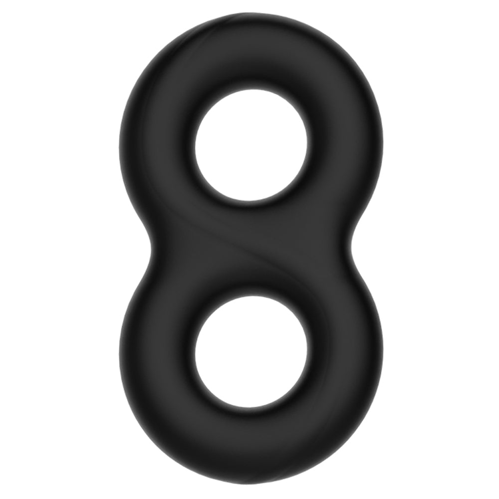 Crazy Bull Figure 8 Double Cock Ring for Men - Stretchy Silicone Penis Ring Enhancer - Couples Sex Toy for Enhanced Pleasure & Longer Performance - Perfect for Valentine's Day & Romantic Nights