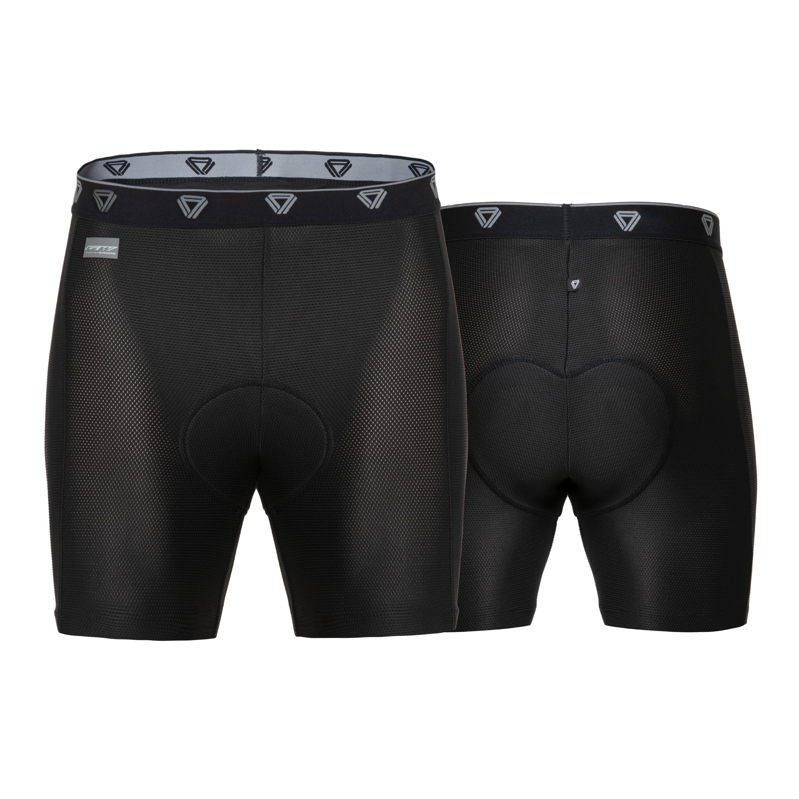 GW Bicycles Men's Padded Cycling Underwear Shorts - Anti-Slip Leg Grips, Slim Fit Biking Shorts for Comfort & Performance | Perfect for Road Cycling, Mountain Biking & Indoor Training
