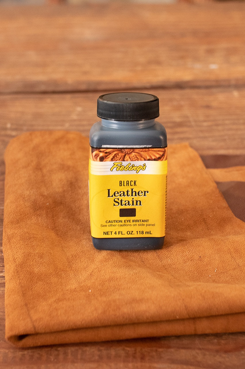 Fiebing's Leather Stain - 4 oz (118 ml) Black - Professional Leather Dye for Shoes, Bags & Furniture - Waterproof & Long-Lasting Finish