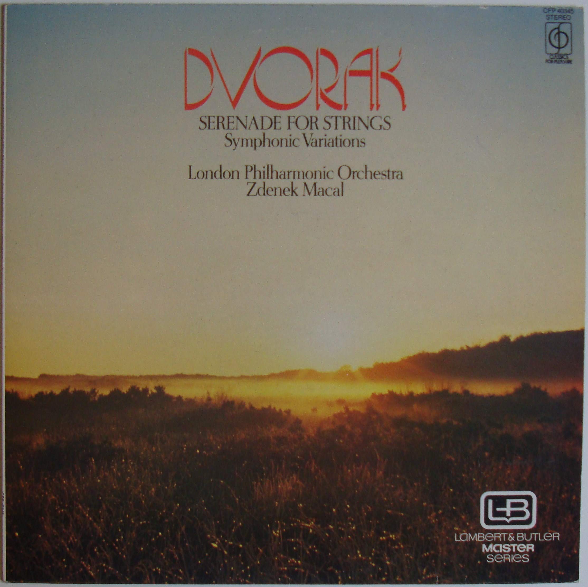 Dvorak Serenade for Strings by Zdenek Macal & London Philharmonic Orchestra - CFP 40345 LP Record | Classical Music for Relaxation, Dinner Parties & Home Decor