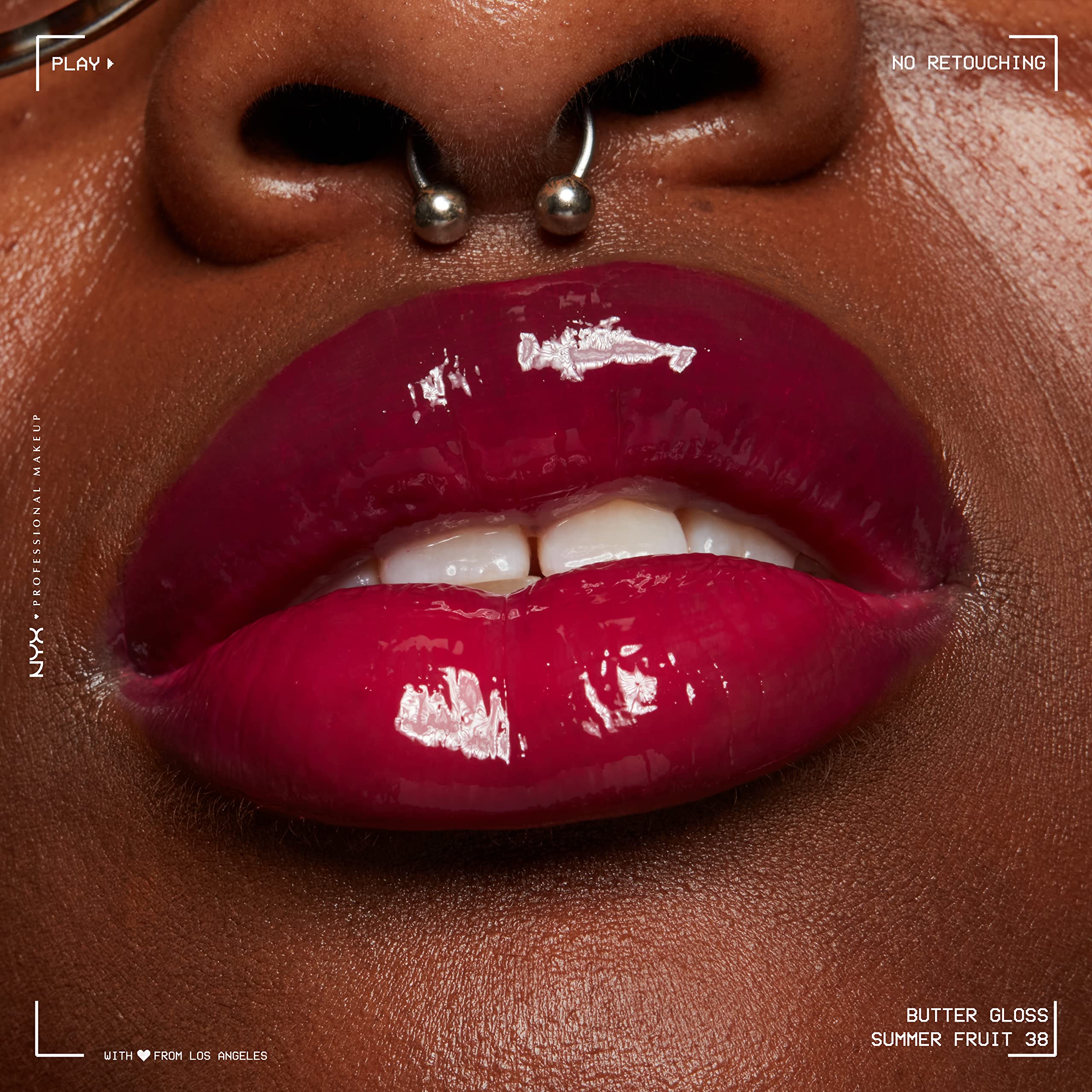 NYX Professional Makeup Butter Gloss - Non-Sticky Lip Gloss in Summer Fruit (Hot Pink) | Hydrating & Shiny Lip Color for Everyday Wear, Date Night & Special Occasions
