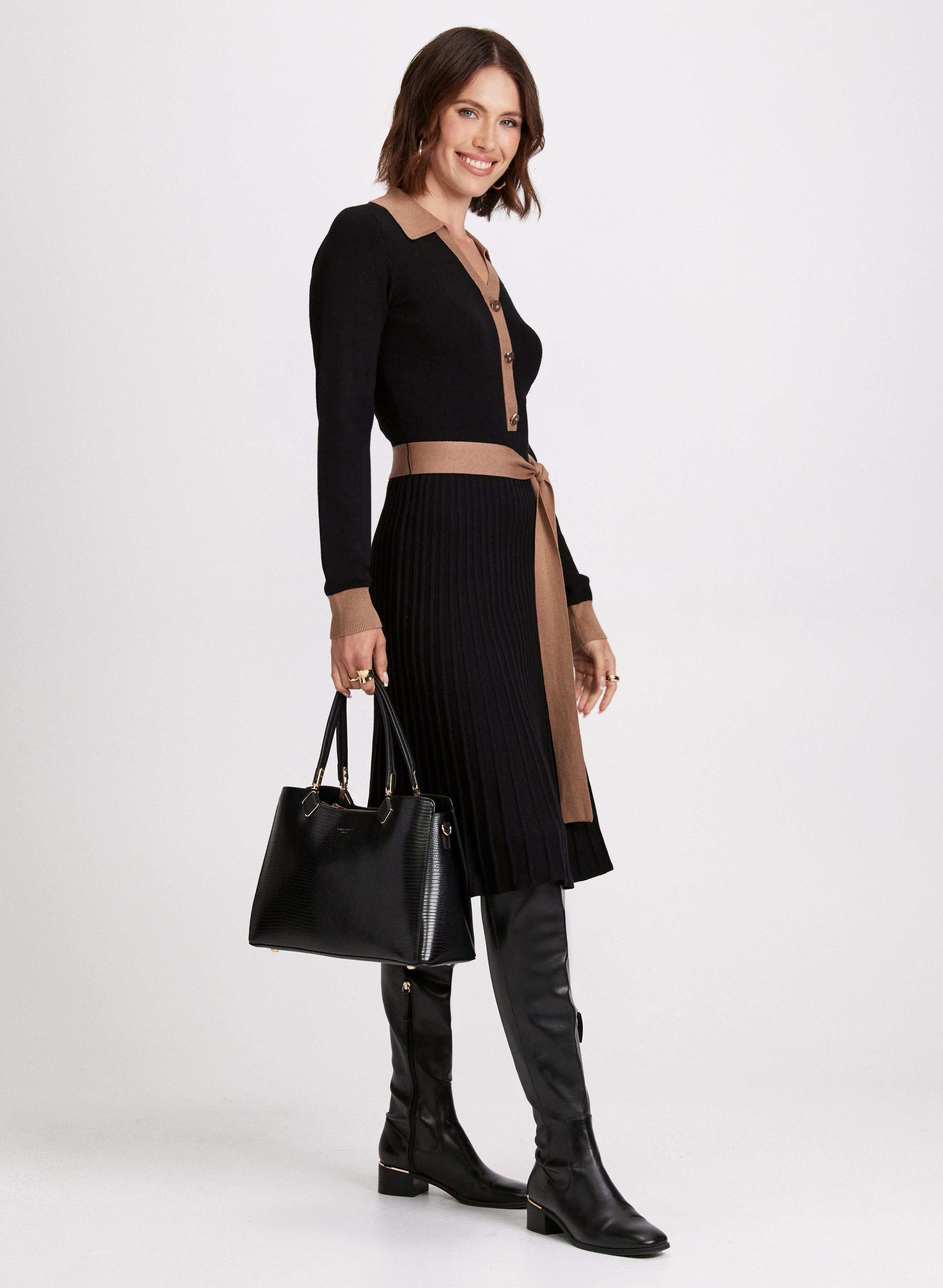 Stylish Colour Block Tie Waist Dress for Women | Fashionable Summer Casual & Party Outfit | Perfect for Beach Vacations, Date Nights and Office Wear