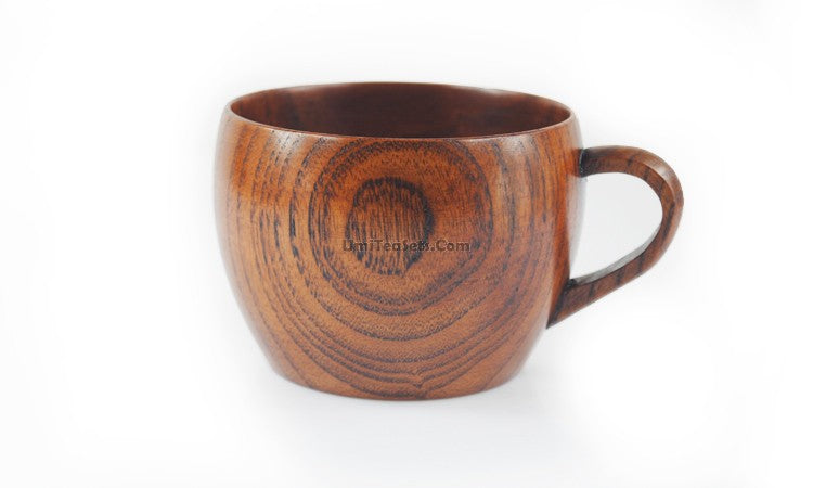 Handcrafted Wooden Tea Cup Set with Saucer & Spoon - 2 Piece Eco-Friendly Tea Drinking Kit for Home, Office, or Outdoor Picnics