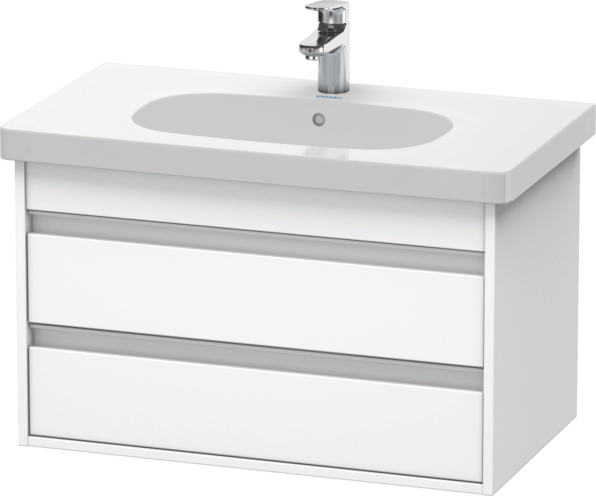 Duravit Ketho Wall-Mounted Bathroom Vanity Unit in White - Modern Space-Saving Solution for Small Bathrooms & Powder Rooms