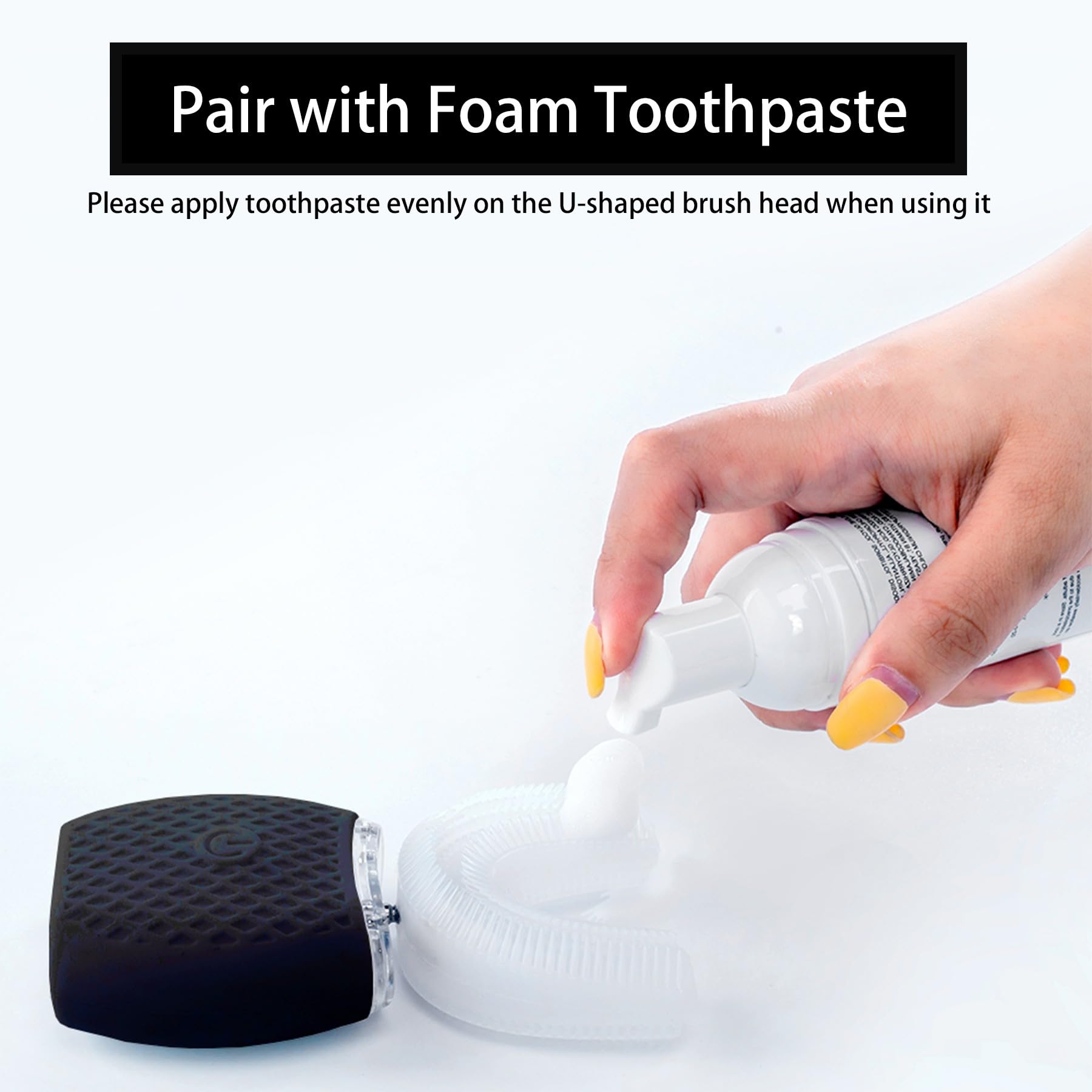 Electric Toothbrush for Adults - Automatic Ultrasonic Toothbrush with 30-Second Timer, Wireless Charging, Washable & Travel-Friendly - Perfect for Home & Travel Use (Black, Medium)
