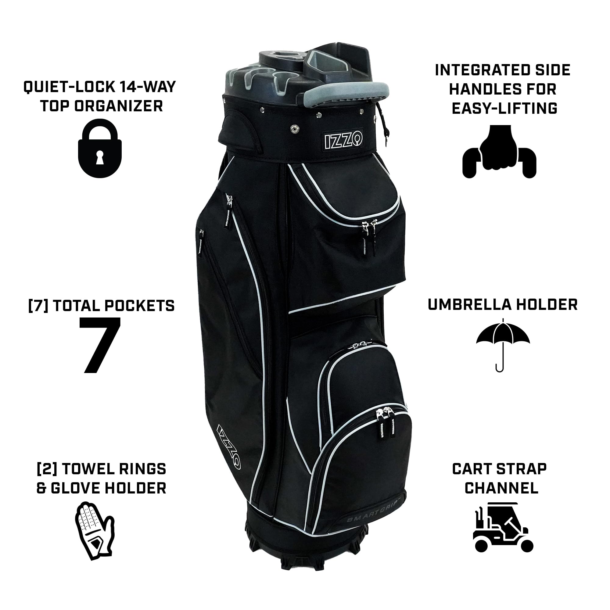 Izzo Vault Golf Bag - Lightweight Stand Bag with 14-Way Divider, Waterproof & Durable for Men & Women | Perfect for Golf Tournaments, Driving Range & Outdoor Sports