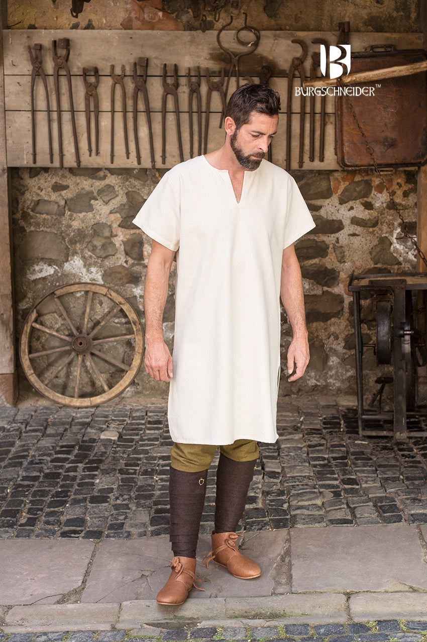 Snorri Natural Short Sleeve Under Tunic - Women's Loose Fit Layering Top for Casual Wear & Summer Outfits