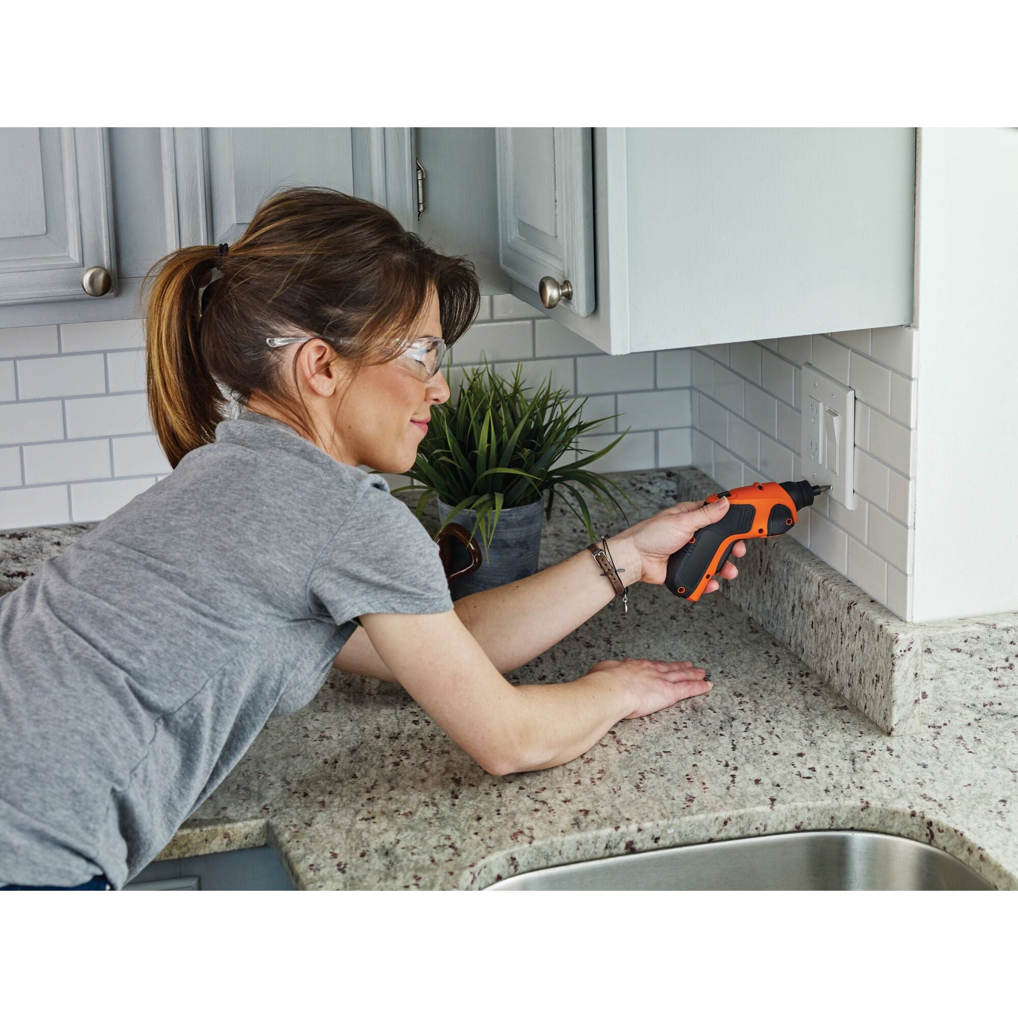 4V MAX Cordless Rechargeable Electric Screwdriver with LED Light - Compact & Powerful for Home DIY, Furniture Assembly, and Electronics Repair