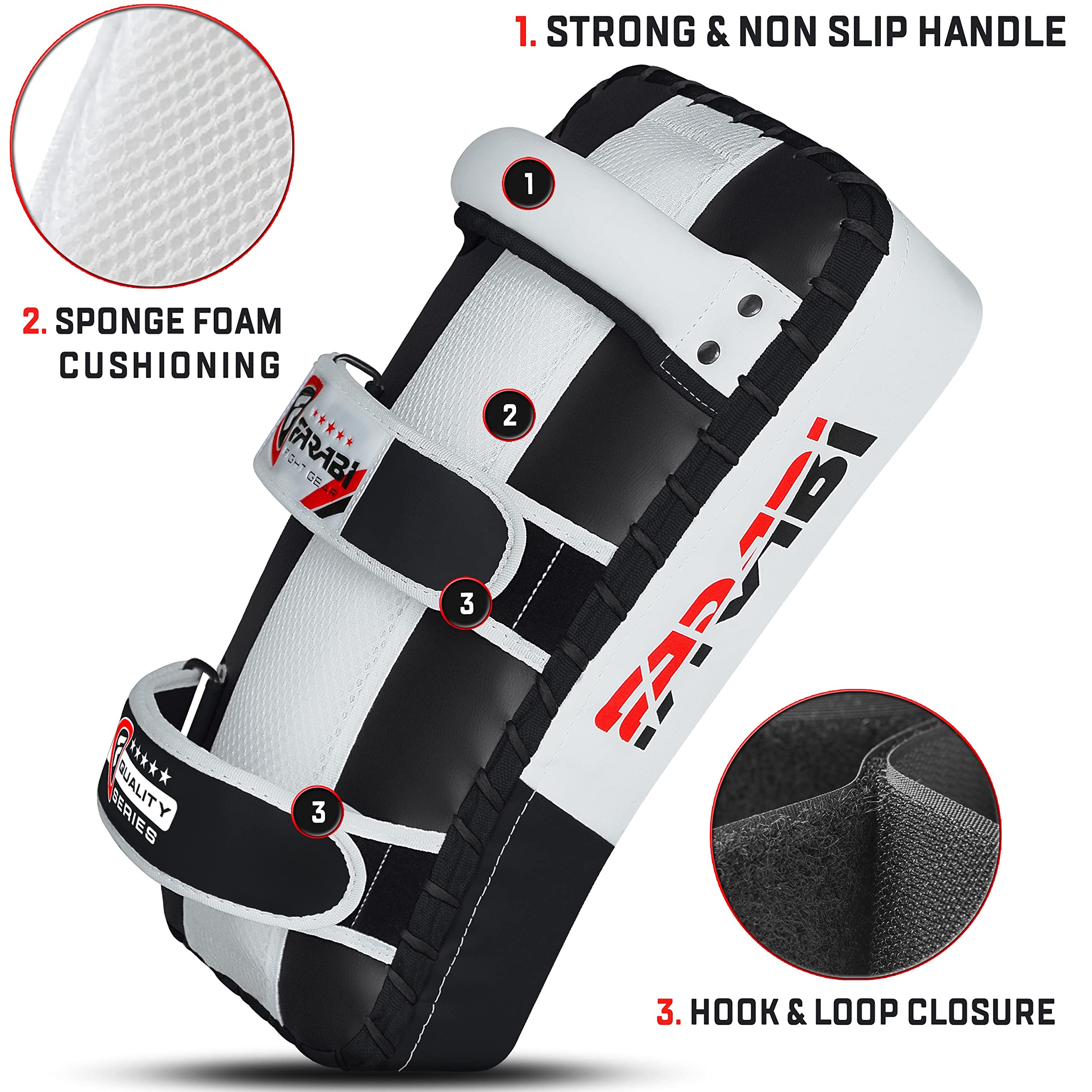 Farabi Thai Pad Training Kick Pad - Curved Coaching Pad for Muay Thai, MMA & Kickboxing - Durable Martial Arts Equipment for Training & Fitness (Single Unit) - Perfect for Gyms, Home Workouts & Professional Fighters