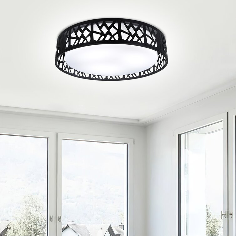 Dimmable 35W LED Ceiling Light with Remote Control - Round Flush Mount Black Ceiling Lamp, 3 Color Changeable (3000K-6000K) for Bedroom, Kitchen, Dining Room, Office, Hall & Kids' Room - Modern Lighting with Timer Function for Home & Commercial Spaces