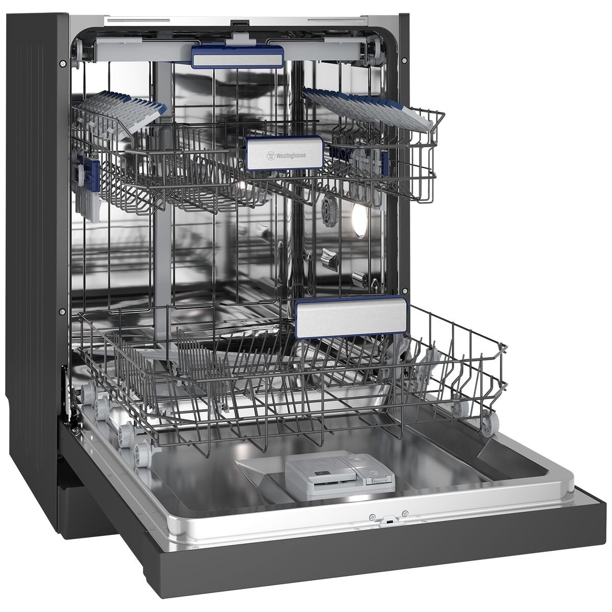 Westinghouse WSU6608KXB 60cm Built-in Dishwasher with Auto Door & Steam Function - Stainless Steel Finish for Modern Kitchens | Perfect for Small Spaces & Energy-Efficient Cleaning