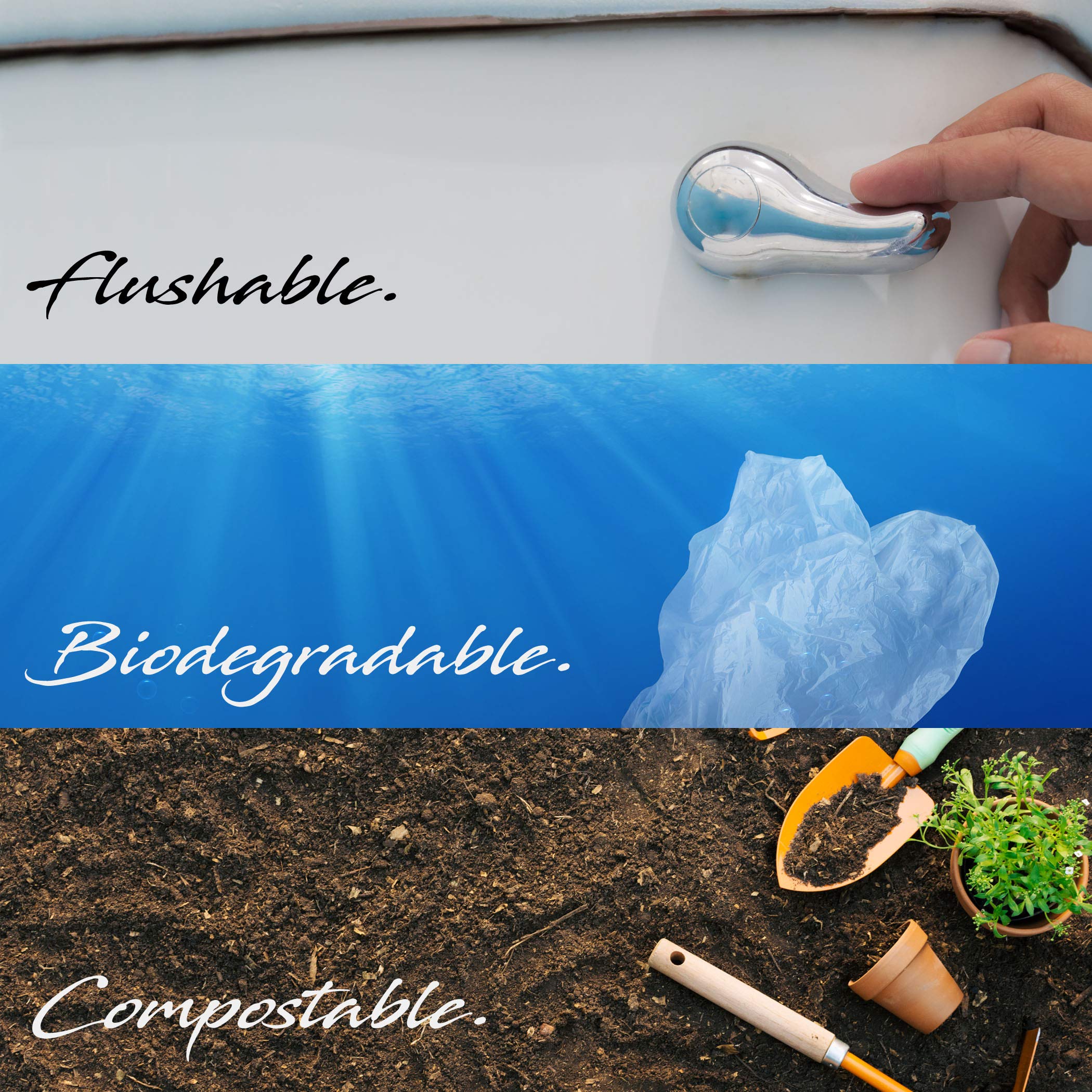 **Flush 'n Gone Biodegradable Poop Bags - 10 Rolls (100 Bags) | Eco-Friendly, Compostable & Flushable Dog Waste Bags for a Cleaner Environment | Perfect for Walks, Travel & Home Use**