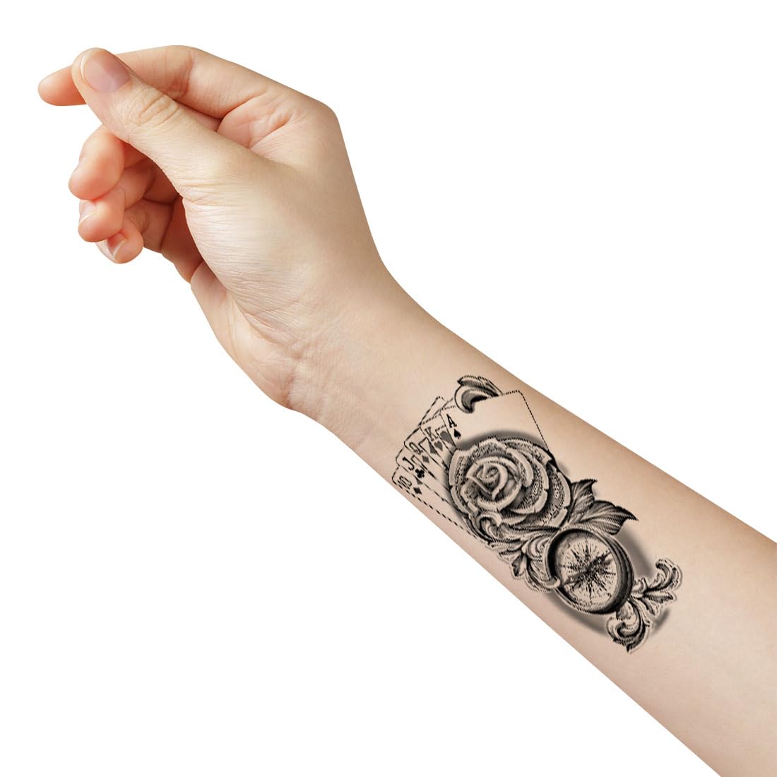 Waterproof Temporary Flower Tattoo for Hands - Long Lasting Fake Body Art for Teens & Adults | Perfect for Parties, Festivals & Cosplay