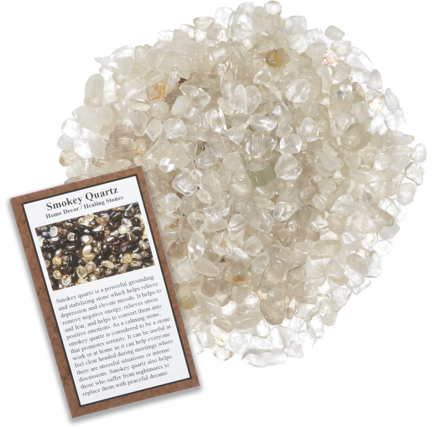 18 lbs Tumbled Smokey Quartz Chip Stones from Brazil with ID Card - Natural Healing Crystals for Meditation, Jewelry Making & Home Decor