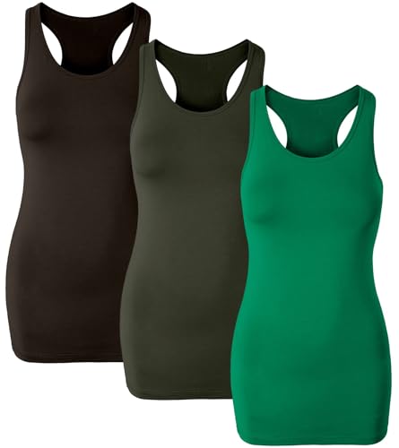 Bitter Brown+olive+emerald (Racerback)