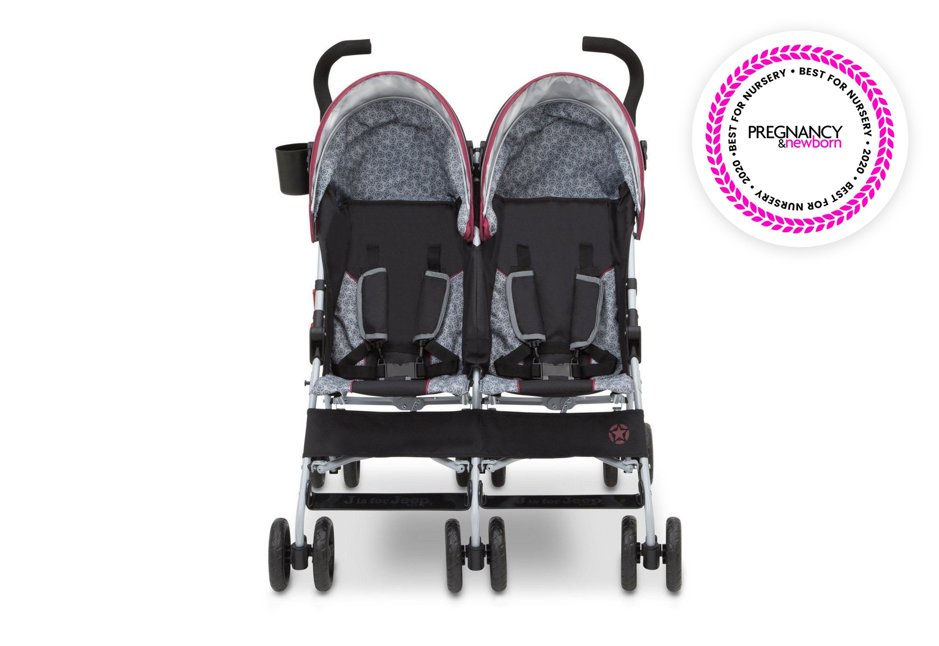 Jeep® Scout Double Stroller - Lightweight & Durable Side-by-Side Baby Stroller for Twins - Perfect for Shopping, Travel & Outdoor Adventures
