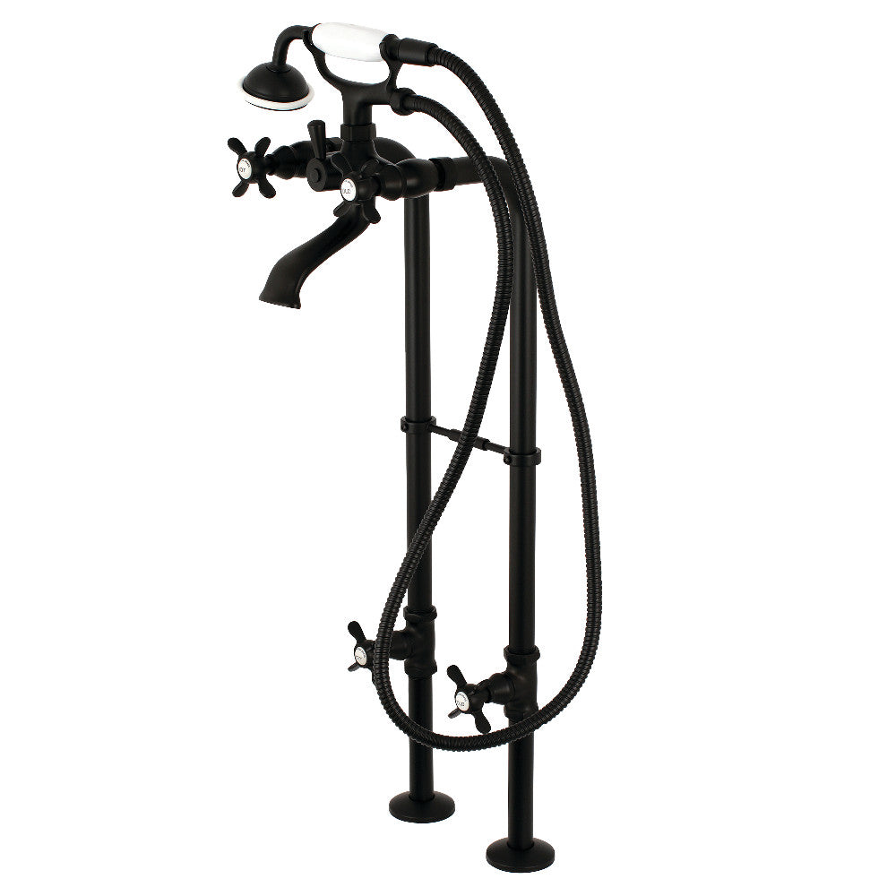 Kingston Brass CCK285K8 Freestanding Bathtub Faucet with Supply Line & Stop Valve - Perfect for Modern Bathroom & Spa Decor