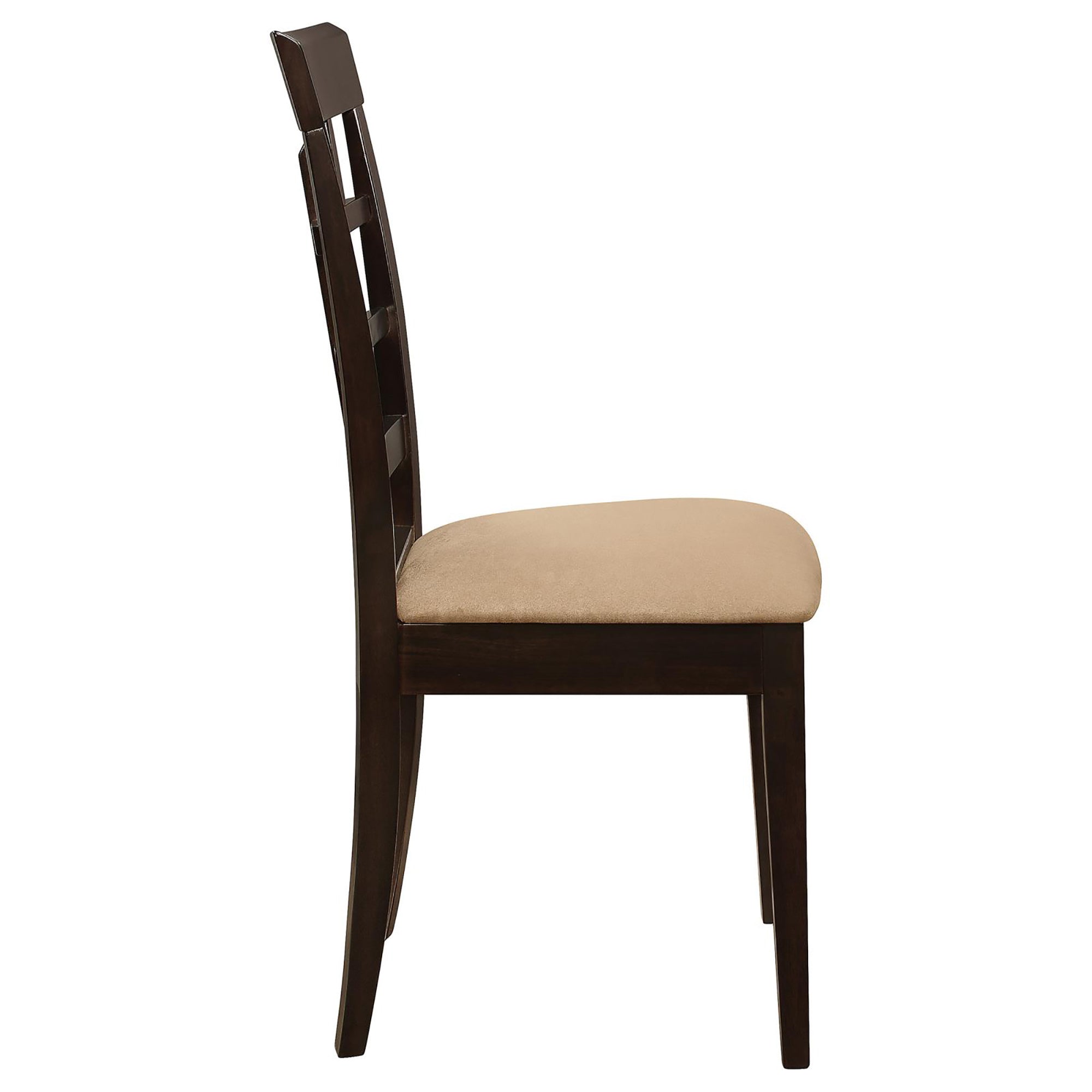 Modern Cappuccino & Beige Lattice Back Dining Chairs (Set of 2) - Stylish Kitchen & Dining Room Furniture for Home Decor, Restaurant, Cafe, and Office Use