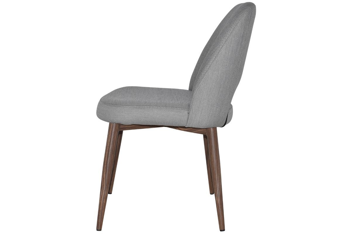 EZ Hospitality Cairo Indoor Armless Chair with Metal Base - Light Walnut Finish, 4-Leg Design for Dining Room, Office, or Waiting Area
