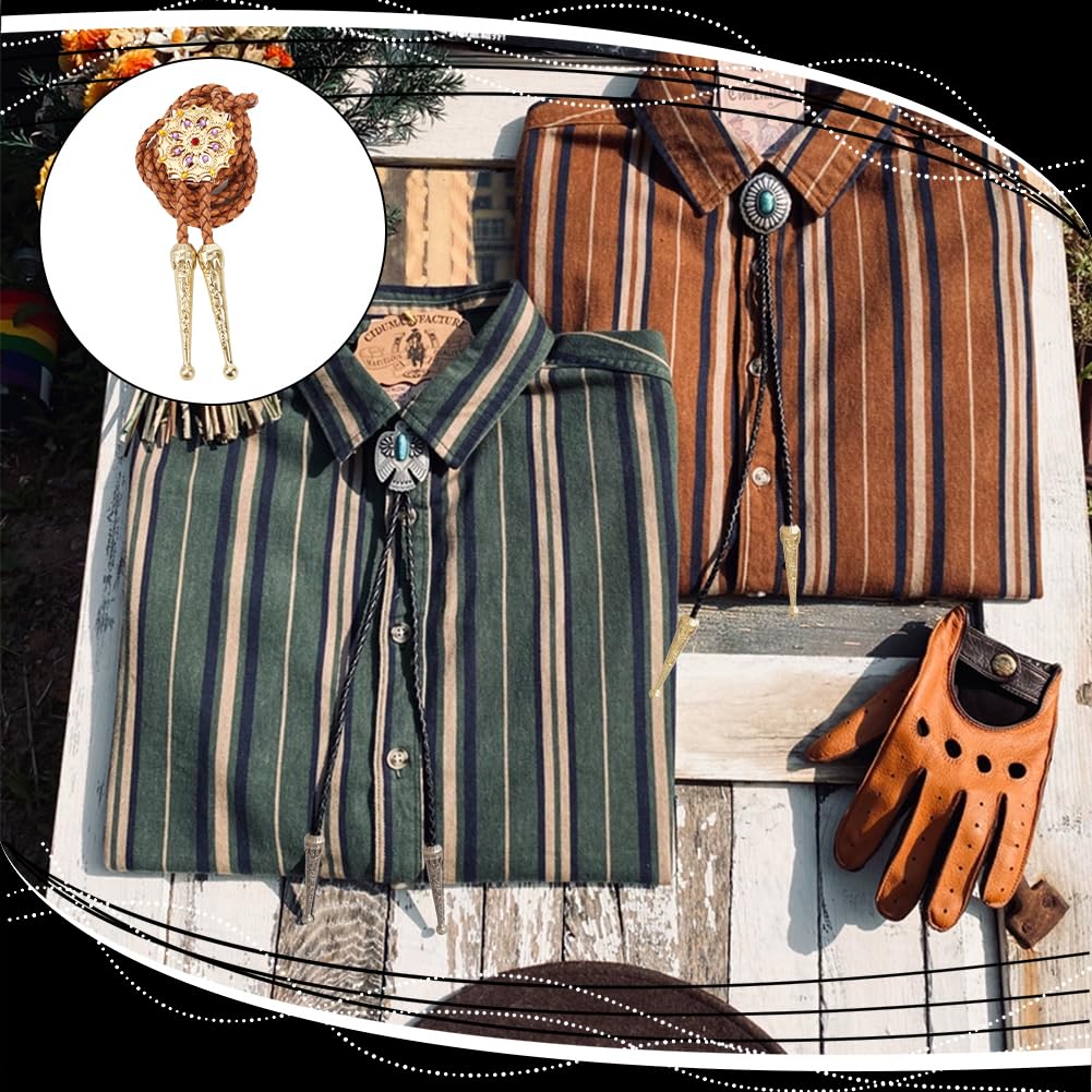 NBEADS Bolo Tie Making Kit - DIY Western Necklace Craft Set with Alloy Cord Ends & Iron Slides for Men & Women - Perfect for Cowboy Costumes, Western Parties, and Country Music Events