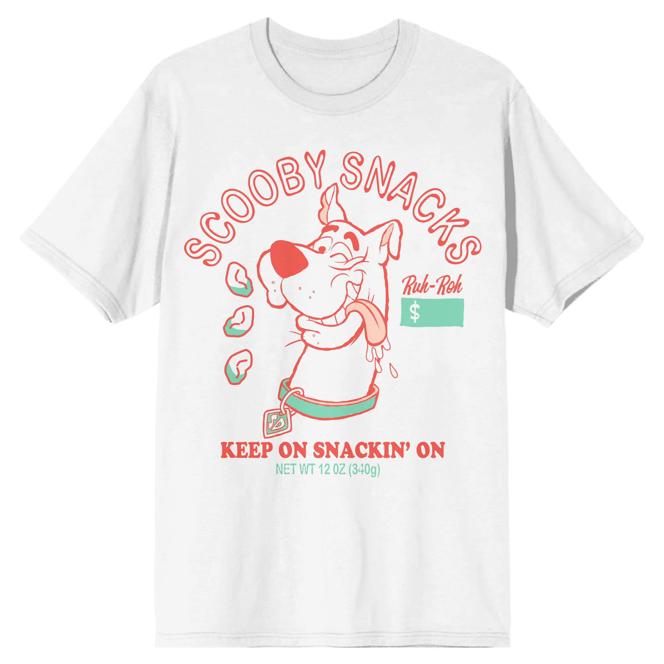 Scooby Doo Scooby Snacks Keep On Snackin' Men's Graphic T-Shirt - White Cotton Tee for Cartoon Fans & Casual Wear