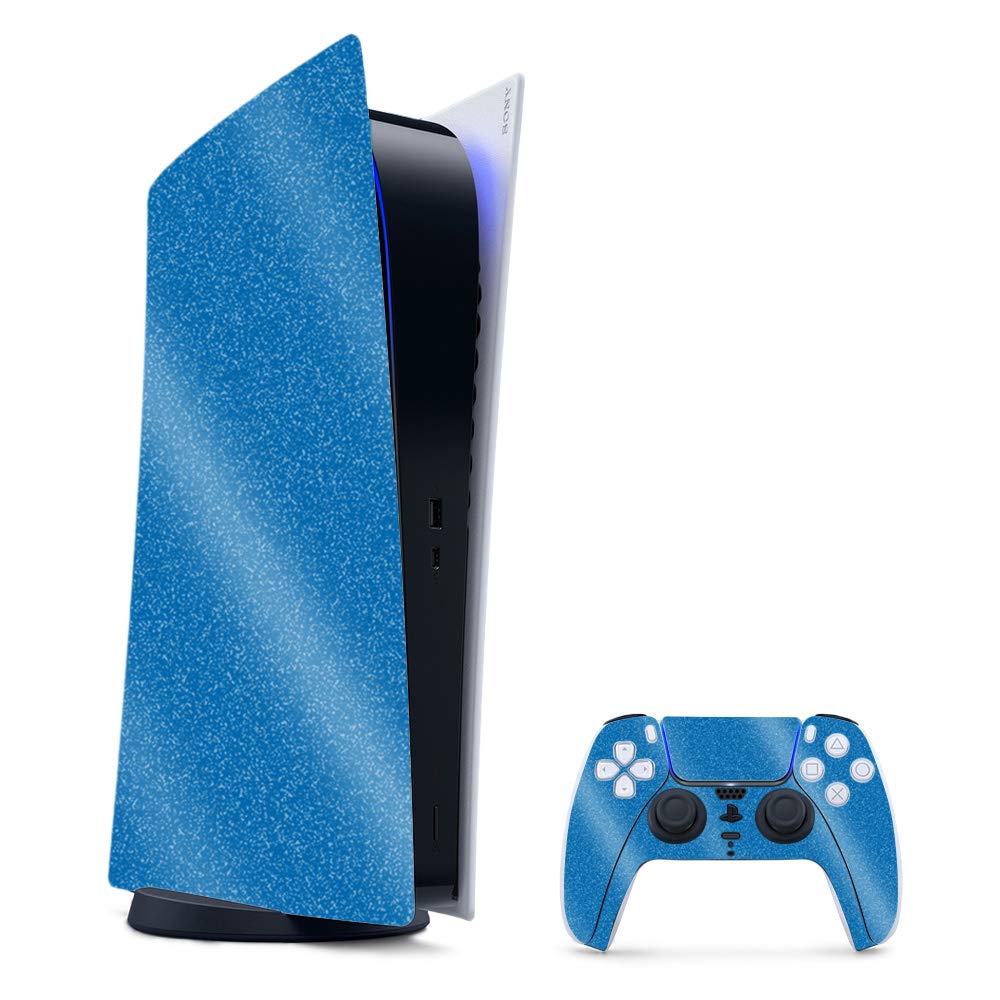 MightySkins Glitter PS5 Skin - Blue Glossy Finish | Gaming Accessory
