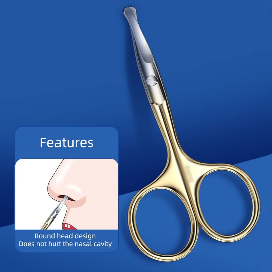 Stainless Steel 3-in-1 Eyebrow Trimmer Set - Eyebrow Clip, Nose Hair Scissors & Ear Spoon | Precise Grooming Tool for Eyebrow Shaping, Nose Hair Trimming & Ear Cleaning | Perfect for Home & Travel Grooming Kits