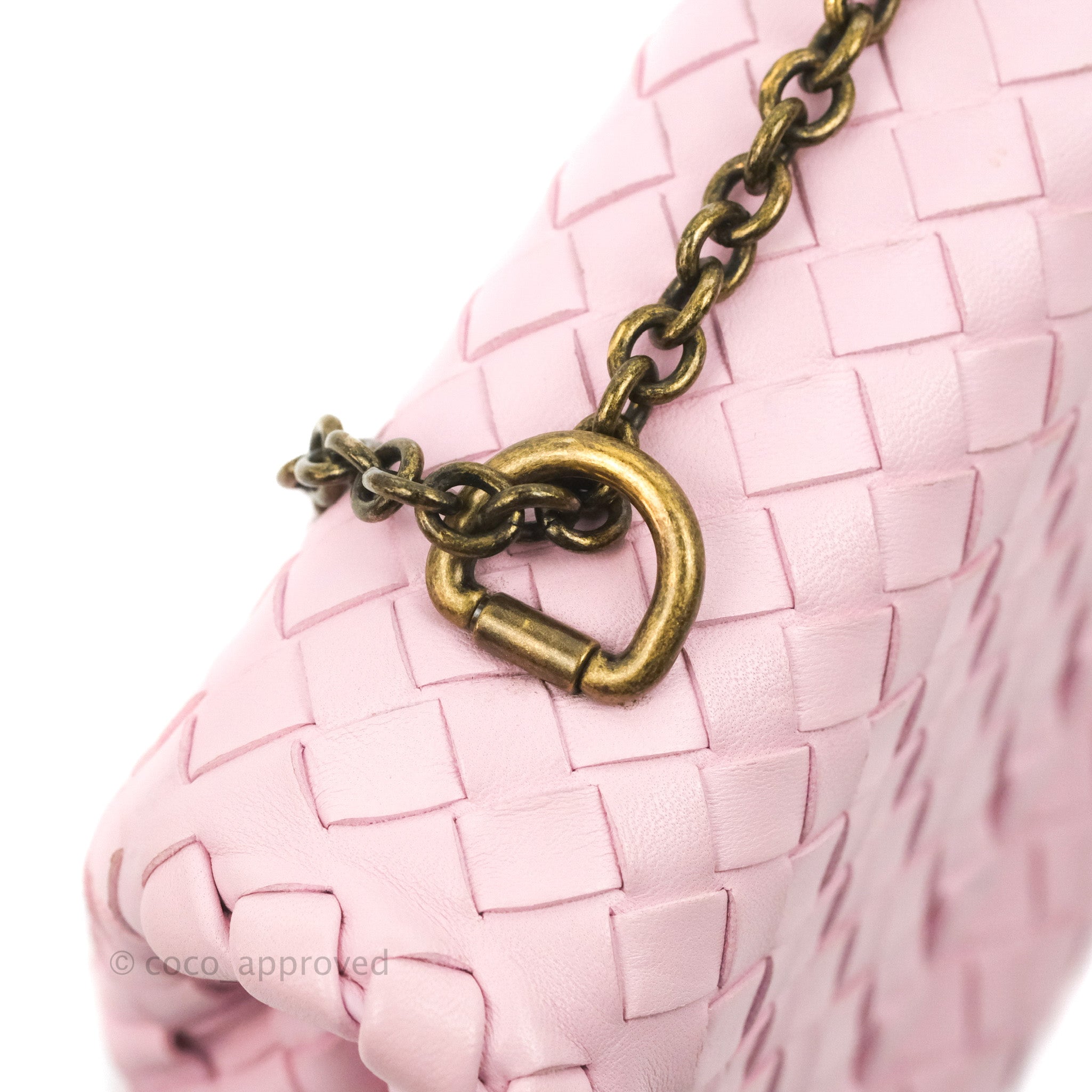 Bottega Veneta Baby Nappa Intrecciato Olimpia Shoulder Bag in Pink | Luxury Crossbody Purse for Women | Perfect for Date Night & Special Occasions