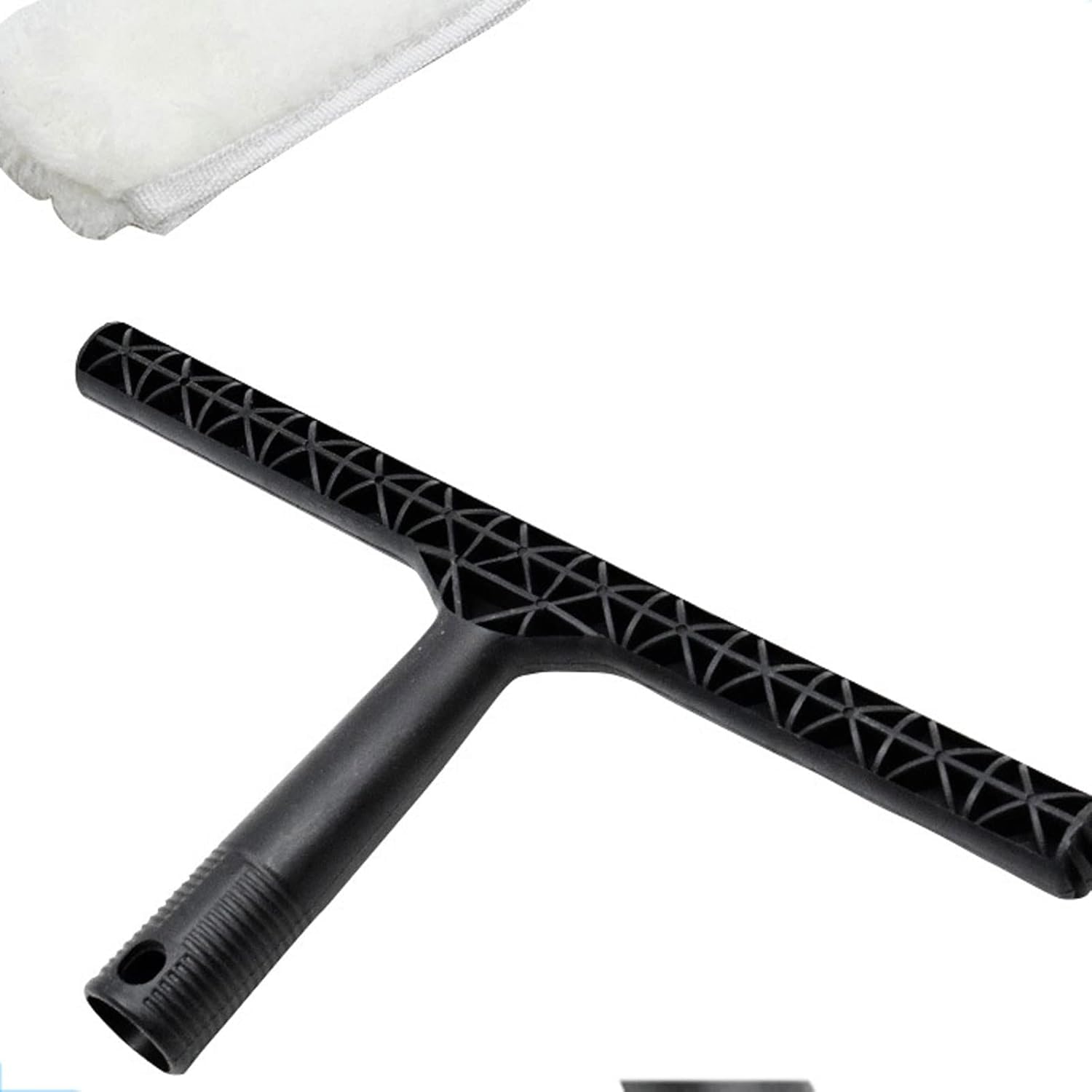 Qwick Click Cotton Window Washer Cleaning Tool - Handy Glass Wiper for Windows & Car Windshields - Wet & Dry Mop (White/Black) - Perfect for Home, Office & Auto Cleaning