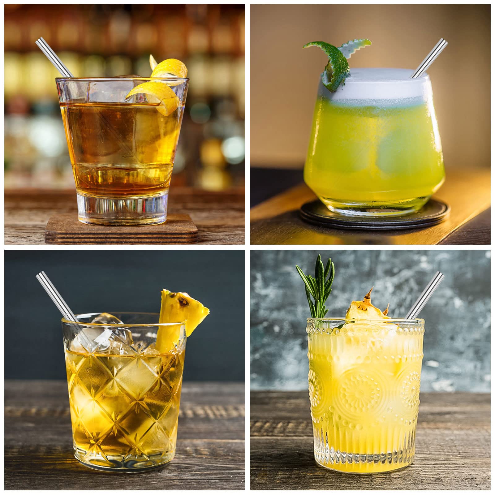 Eco-Friendly Short Metal Straws for Kids & Cocktails - 6mm x 5.5 Inch Reusable Stainless Steel Drinking Straws - Perfect for Smoothies, Iced Coffee, and Party Drinks