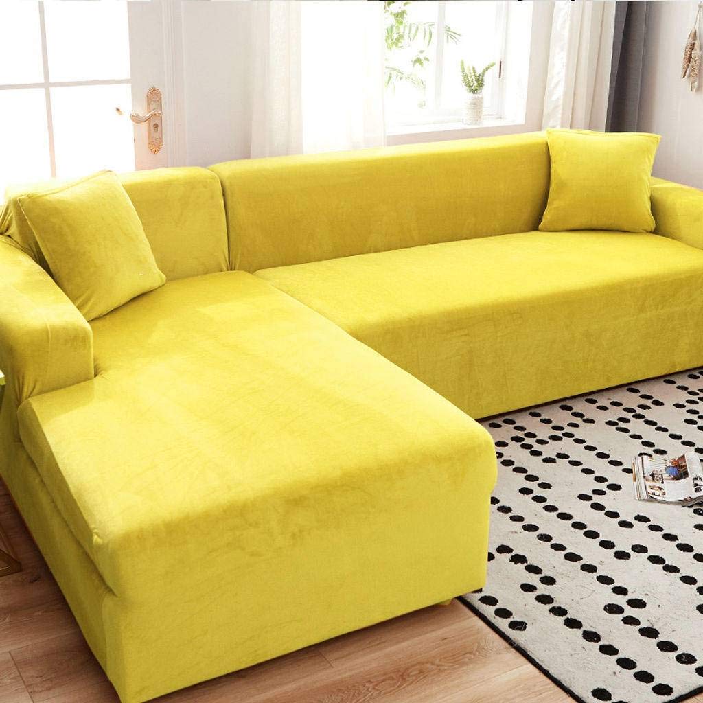 Premium Stretch Sofa Slipcover - Soft Plush Couch Cover with Non-Slip & Stain Resistant Fabric - All-Inclusive Furniture Protector - Easy to Clean - Fits 4-Seater Couches - Perfect for Living Room, Family Room & Home Decor (Color: Gray)