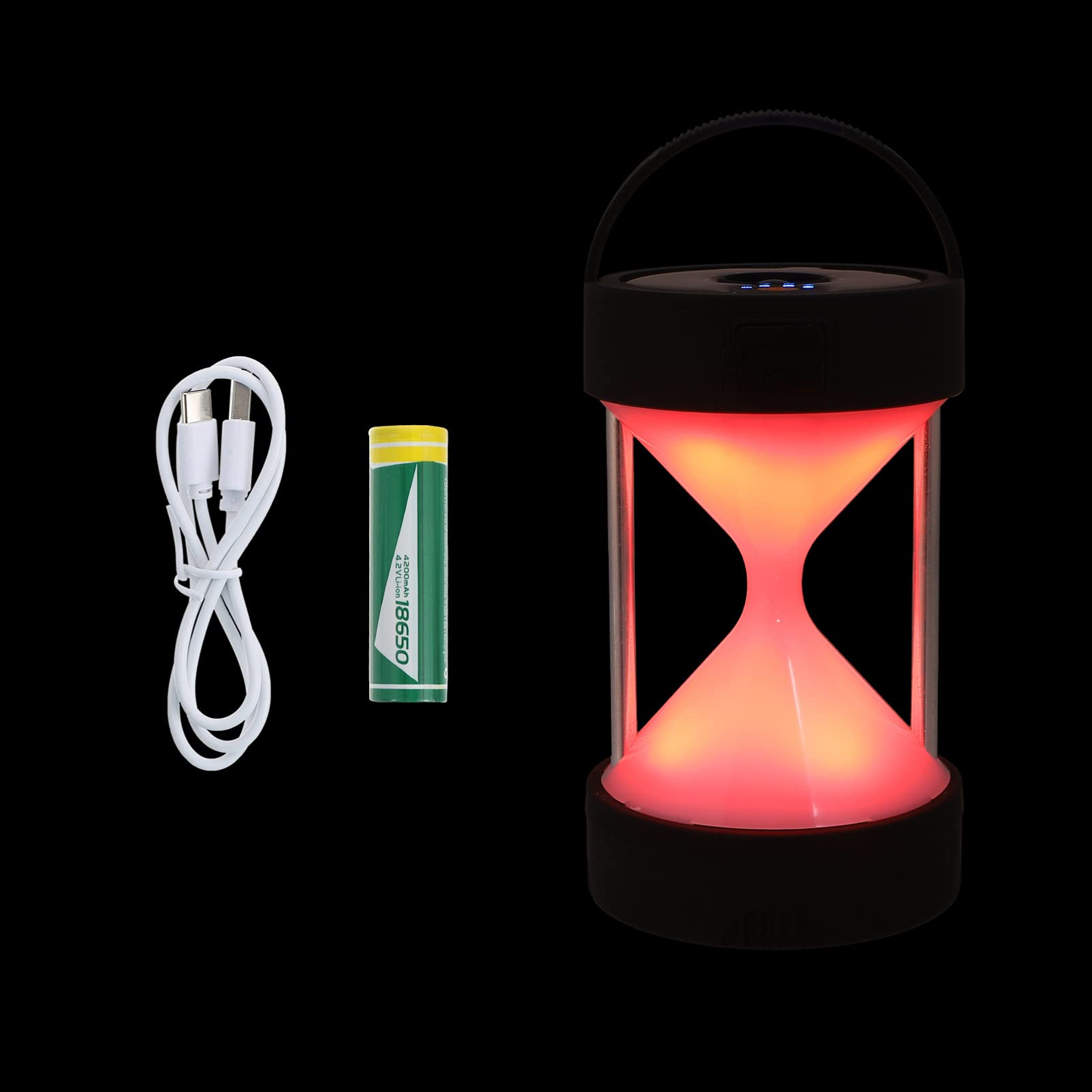 Solar Powered LED Camping Light - Rechargeable Hourglass Tent Lantern with USB Charging, Emergency Light for Backpacking, Hiking, Fishing | Outdoor, Survival & Power Outage Use